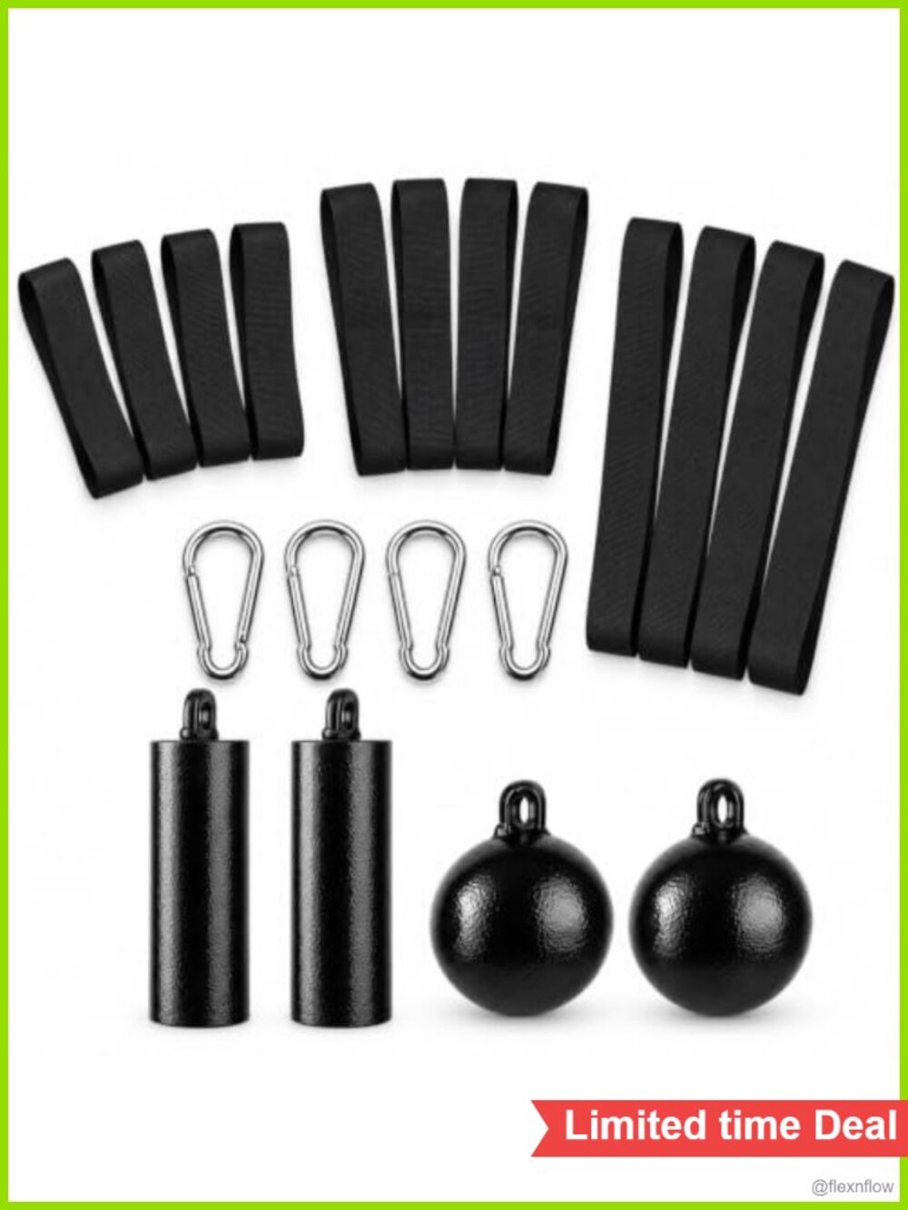 Pull Up Grips Iron Handles and Balls Non-Slip 3-Length Set